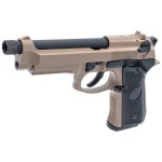 Страйкбольный пистолет KJW M9 A1 GBB, GAS, TAN, металл, рельса, ствол с резьбой - M9A1-TBC.GAS TAN